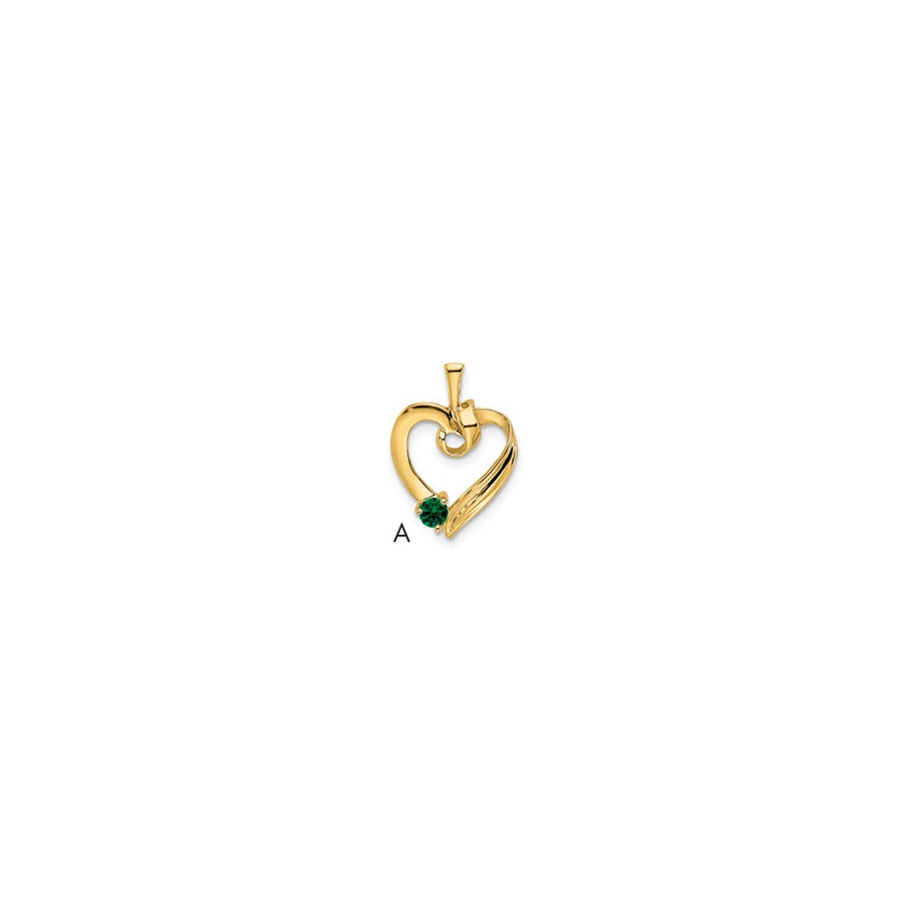 14k 1 Genuine Stone Family Pendant - 4