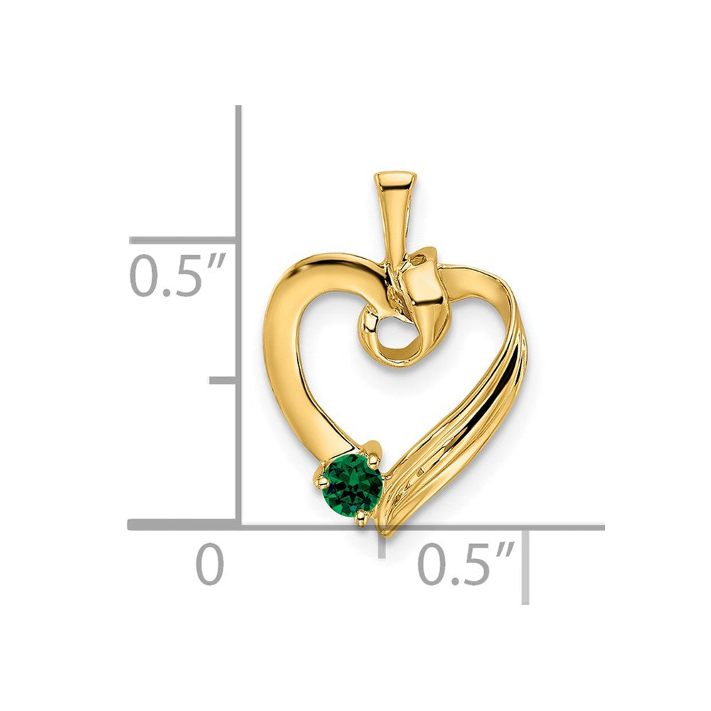 14k 1 Synthetic Stone Family Pendant - 2