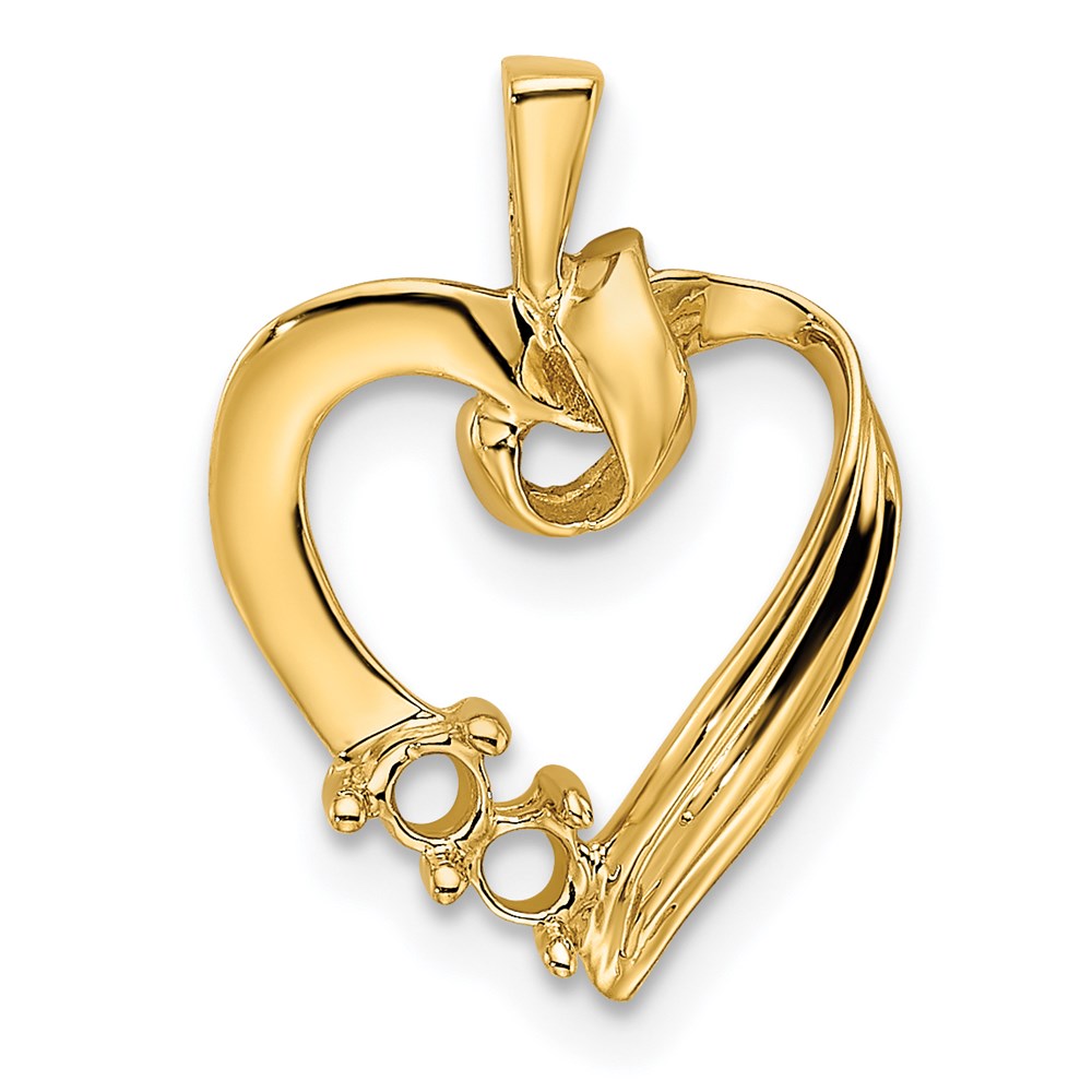 14k 2 Genuine Stone Family Pendant - 2