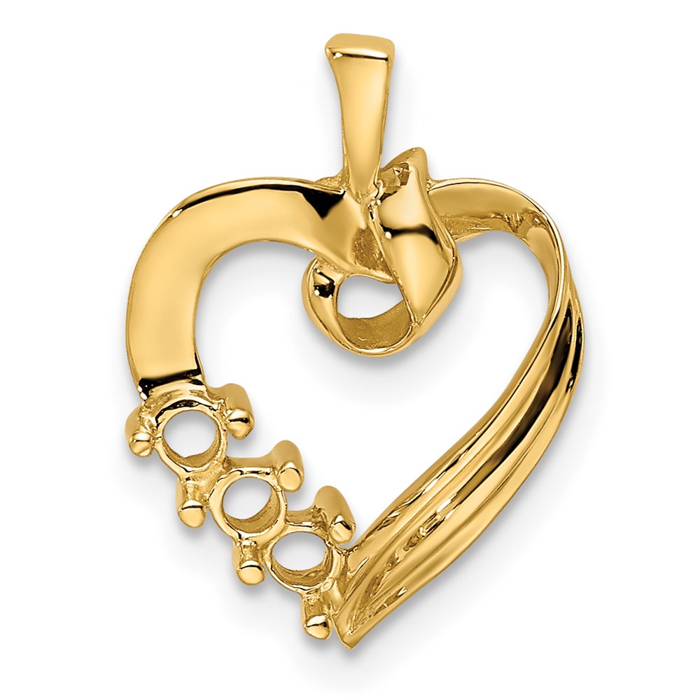 14k 3 Synthetic Stone Family Pendant - 2