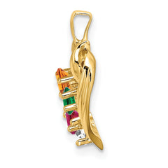 14k 4 Genuine Stone Family Pendant - 2