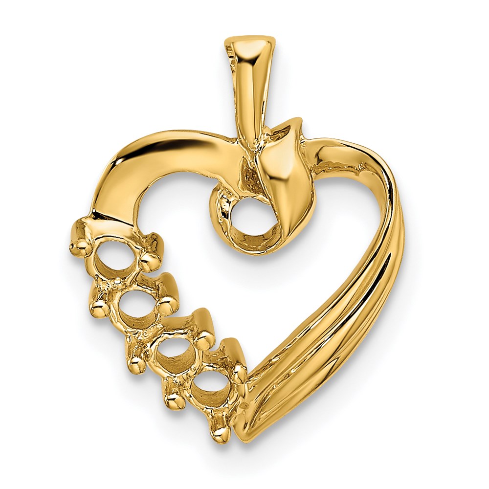 14k 4 Genuine Stone Family Pendant - 2