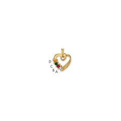 14k 4 Genuine Stone Family Pendant - 2
