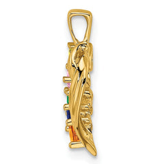 14k 5 Synthetic Stone Family Pendant - 3