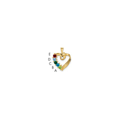 14k 5 Synthetic Stone Family Pendant - 3
