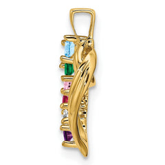 14k 6 Synthetic Stone Family Pendant
