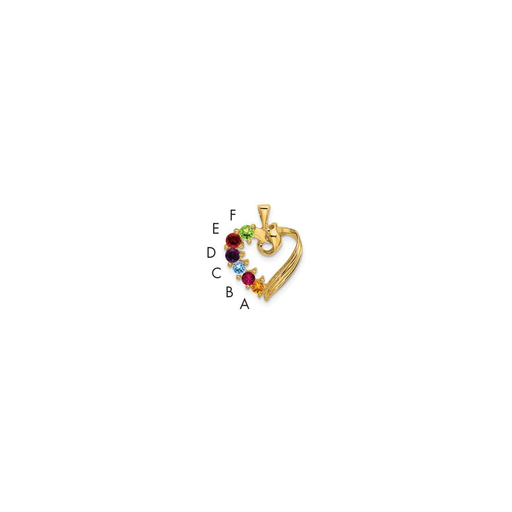 14k 6 Synthetic Stone Family Pendant