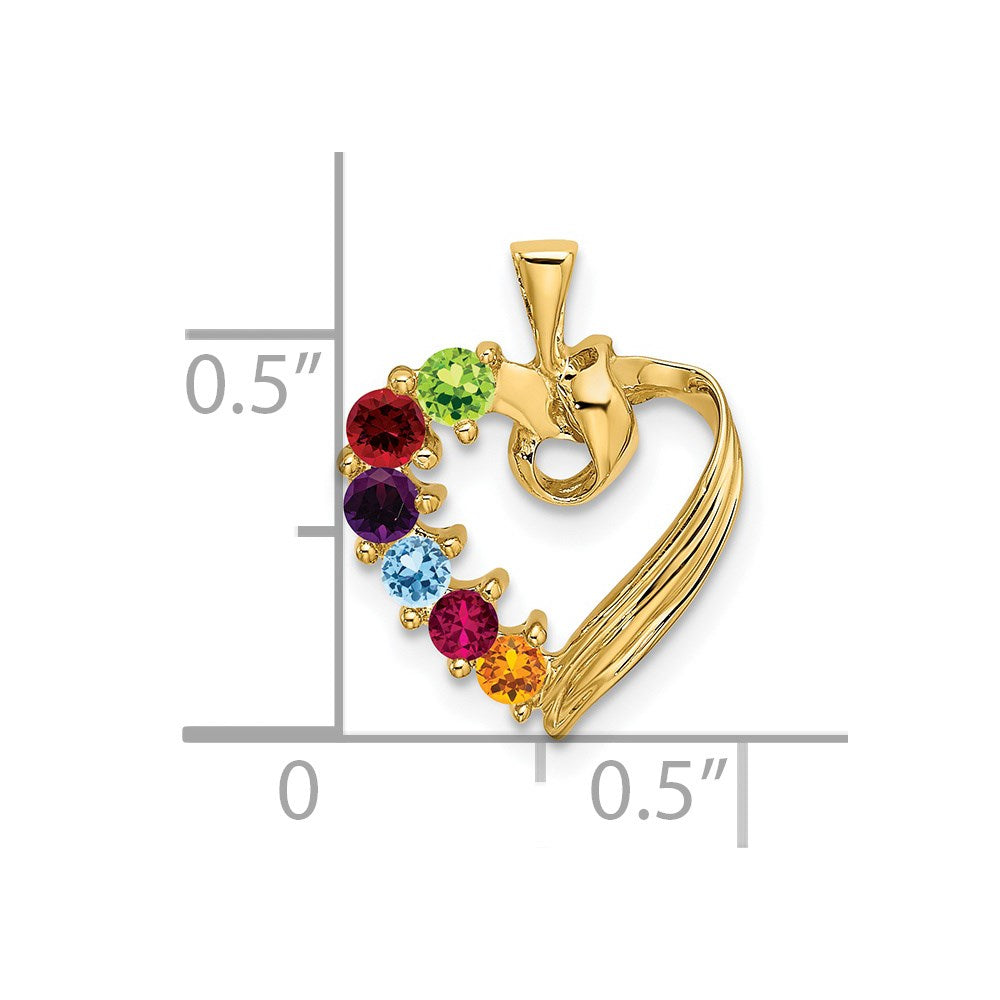 14k 6 Synthetic Stone Family Pendant