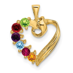 14k 6 Synthetic Stone Family Pendant