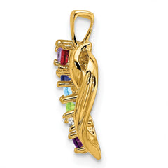 14k 7 Synthetic Stone Family Pendant - 3