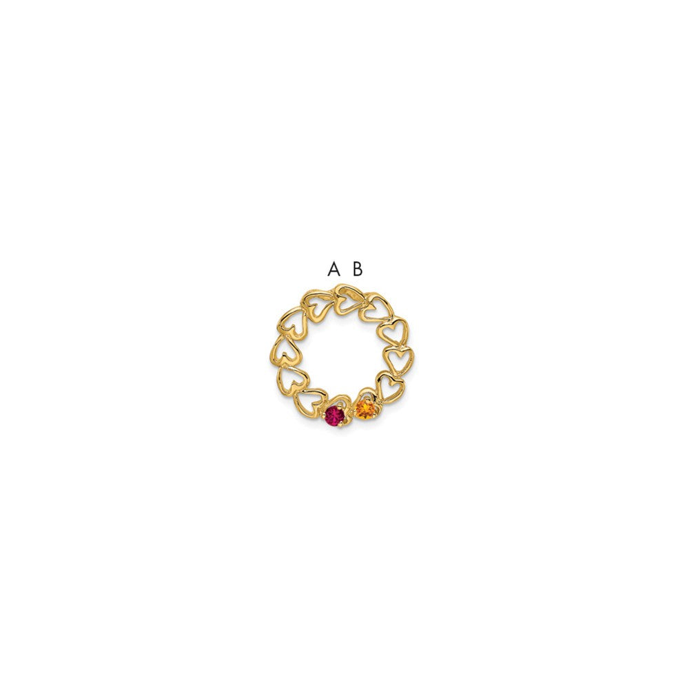 14k 2 Synthetic Stone Family Pendant
