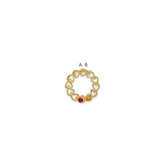 14k 2 Synthetic Stone Family Pendant