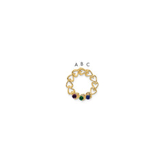 14k 3 Synthetic Stone Family Pendant