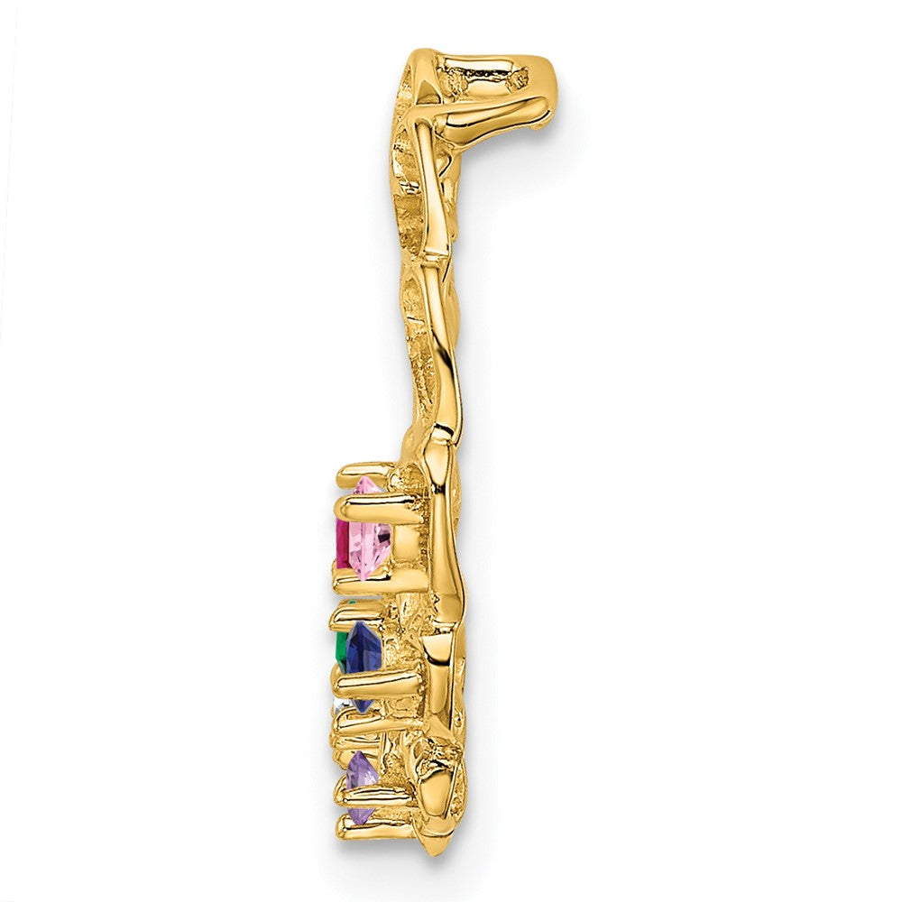 14k 6 Synthetic Stone Family Pendant - 3