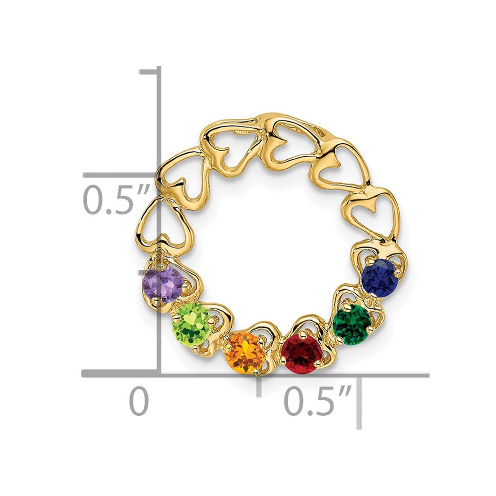 14k 6 Synthetic Stone Family Pendant - 3