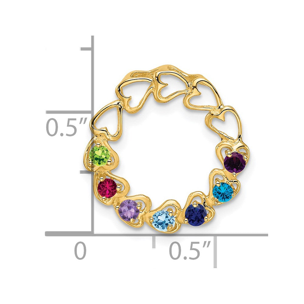 14k 7 Synthetic Stone Family Pendant