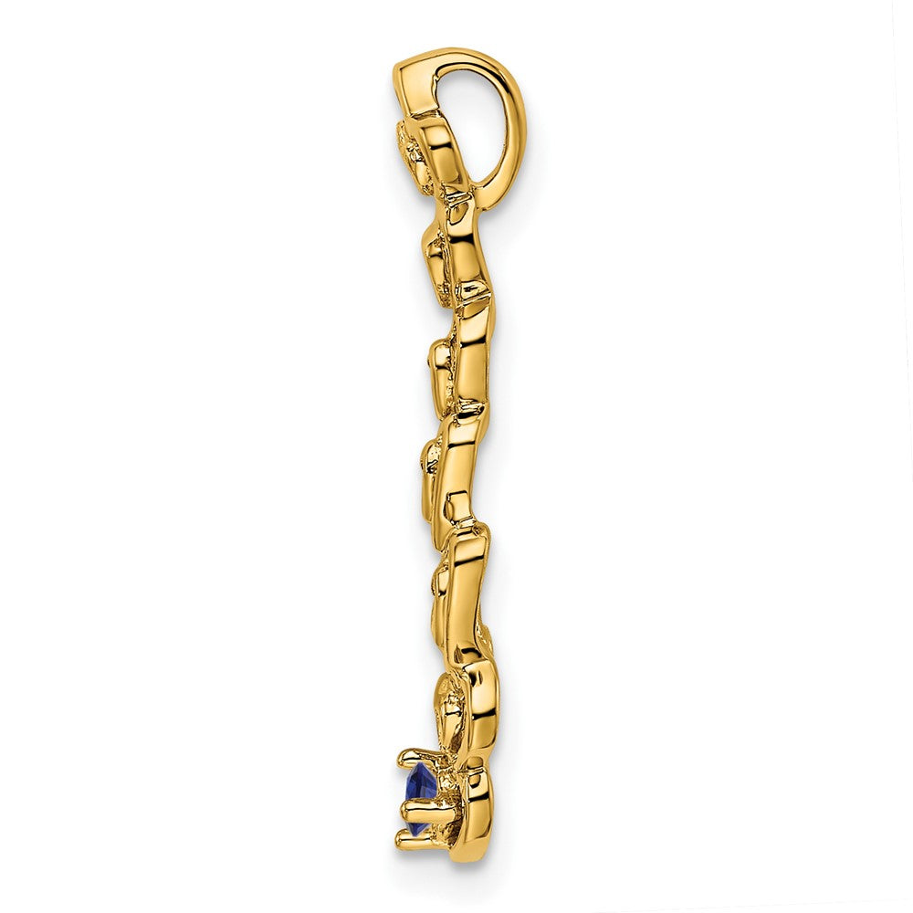14k 1 Genuine Stone Family Pendant - 2