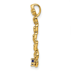 14k 1 Genuine Stone Family Pendant - 2