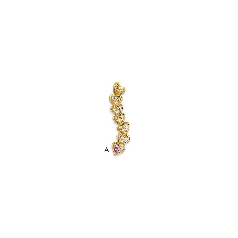 14k 1 Genuine Stone Family Pendant - 2