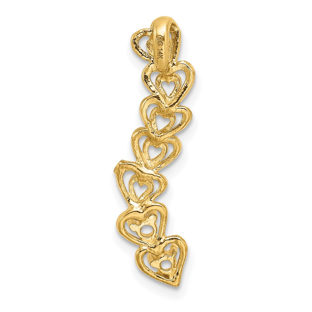 14k 2 Genuine Stone Family Pendant - 4