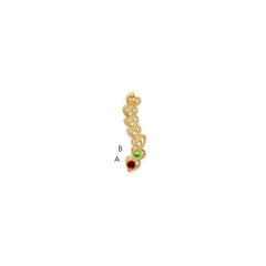 14k 2 Genuine Stone Family Pendant - 4