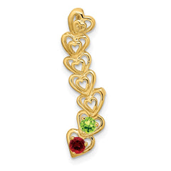 14k 2 Genuine Stone Family Pendant - 4