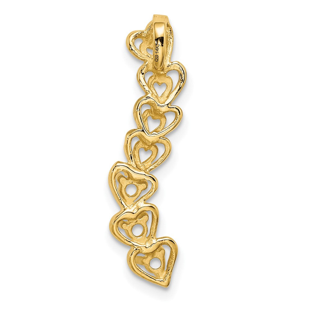 14k 3 Synthetic Stone Family Pendant - 3