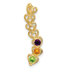 14k 3 Synthetic Stone Family Pendant - 3