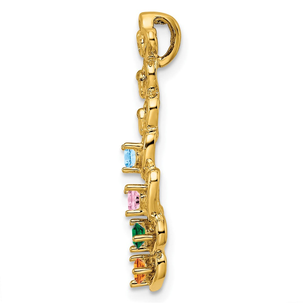 14ky 4 Synthetic Stone Family Pendant