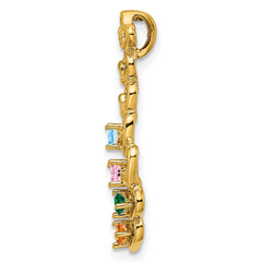 14ky 4 Synthetic Stone Family Pendant