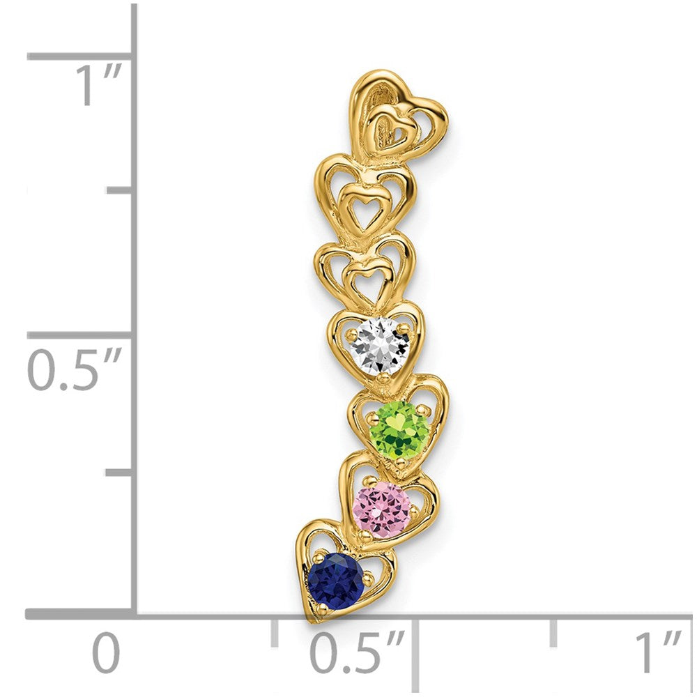 14ky 4 Synthetic Stone Family Pendant