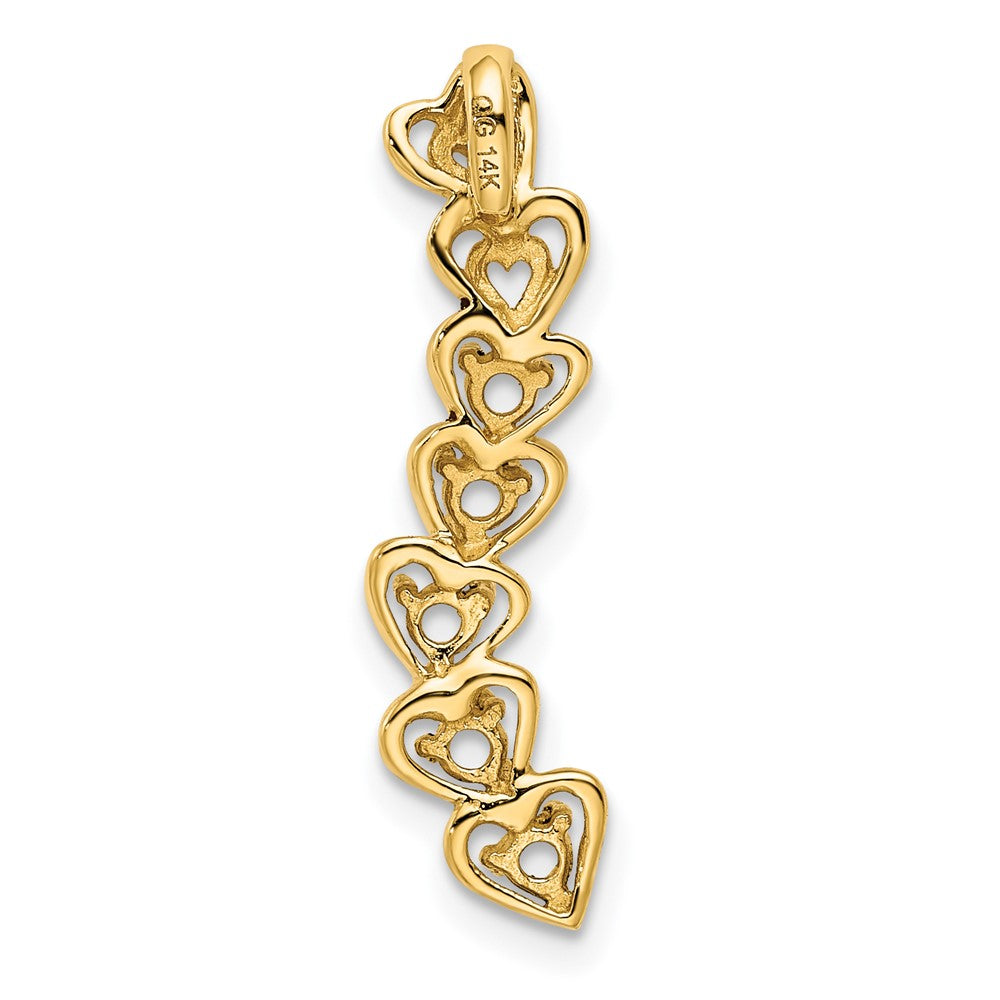 14k 5 Genuine Stone Family Pendant - 4