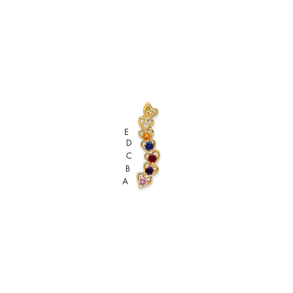 14k 5 Genuine Stone Family Pendant - 4