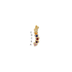 14k 5 Genuine Stone Family Pendant - 4