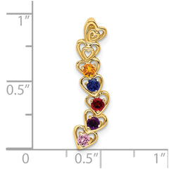 14k 5 Synthetic Stone Family Pendant