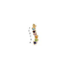 14k 6 Synthetic Stone Family Pendant - 4