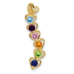 14k 6 Synthetic Stone Family Pendant - 4