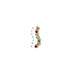 14k 7 Genuine Stone Family Pendant - 3