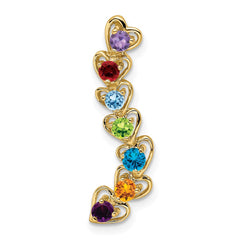 14k 7 Genuine Stone Family Pendant - 3