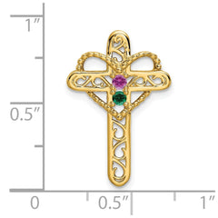 14k Synthetic Diamond Family Jewelry Pendant