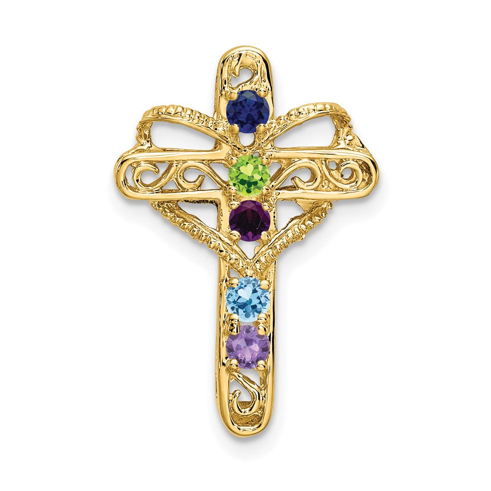 14k Synthetic Diamond Family Jewelry Pendant - 3