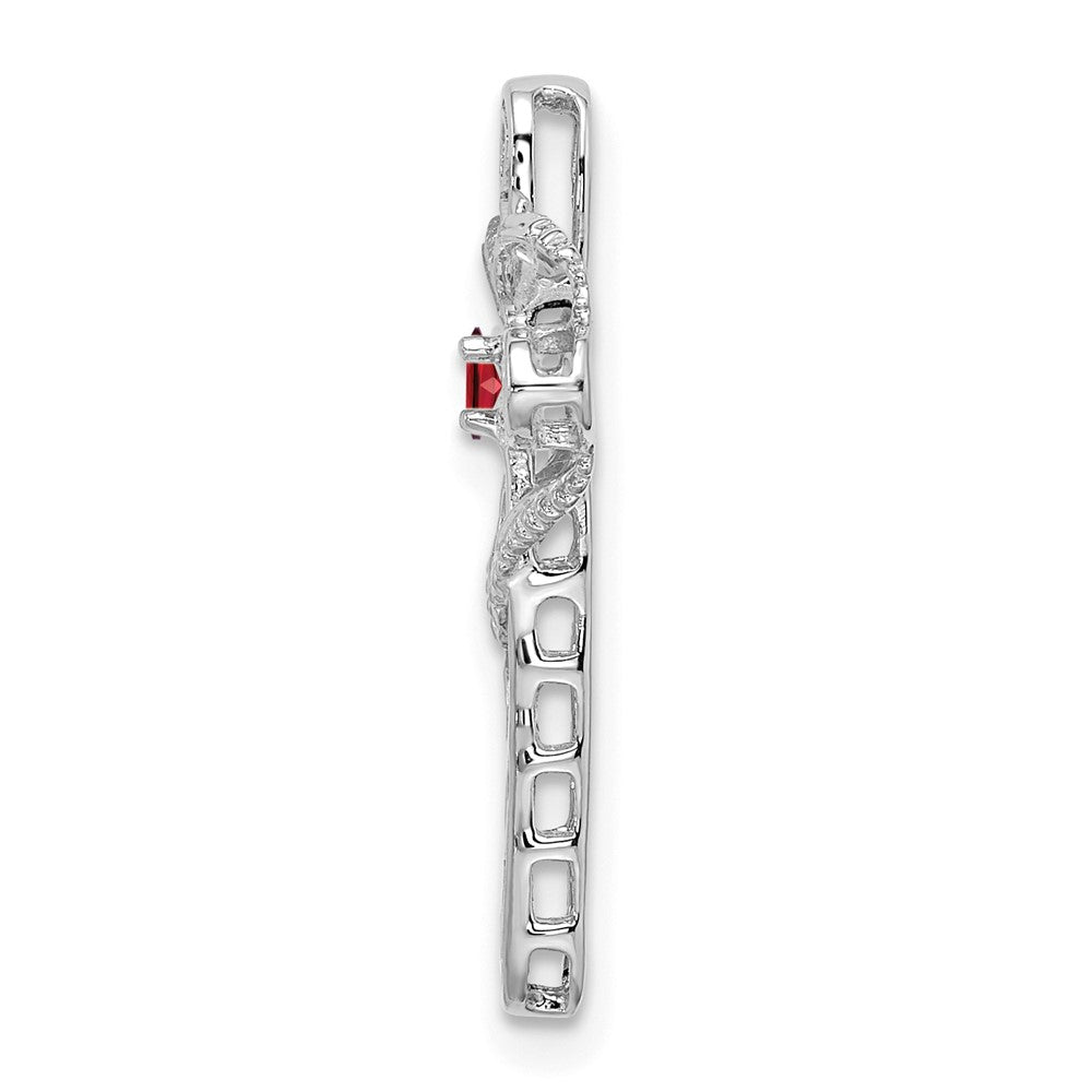 14k White Gold Genuine Mother's Cross Pendant - 2
