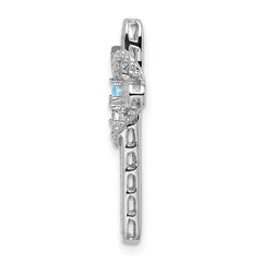 14k White Gold Genuine Mother's Cross Pendant