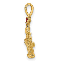 14k 2mm Synthetic AA Diamond Family Jewelry Pendant - 4