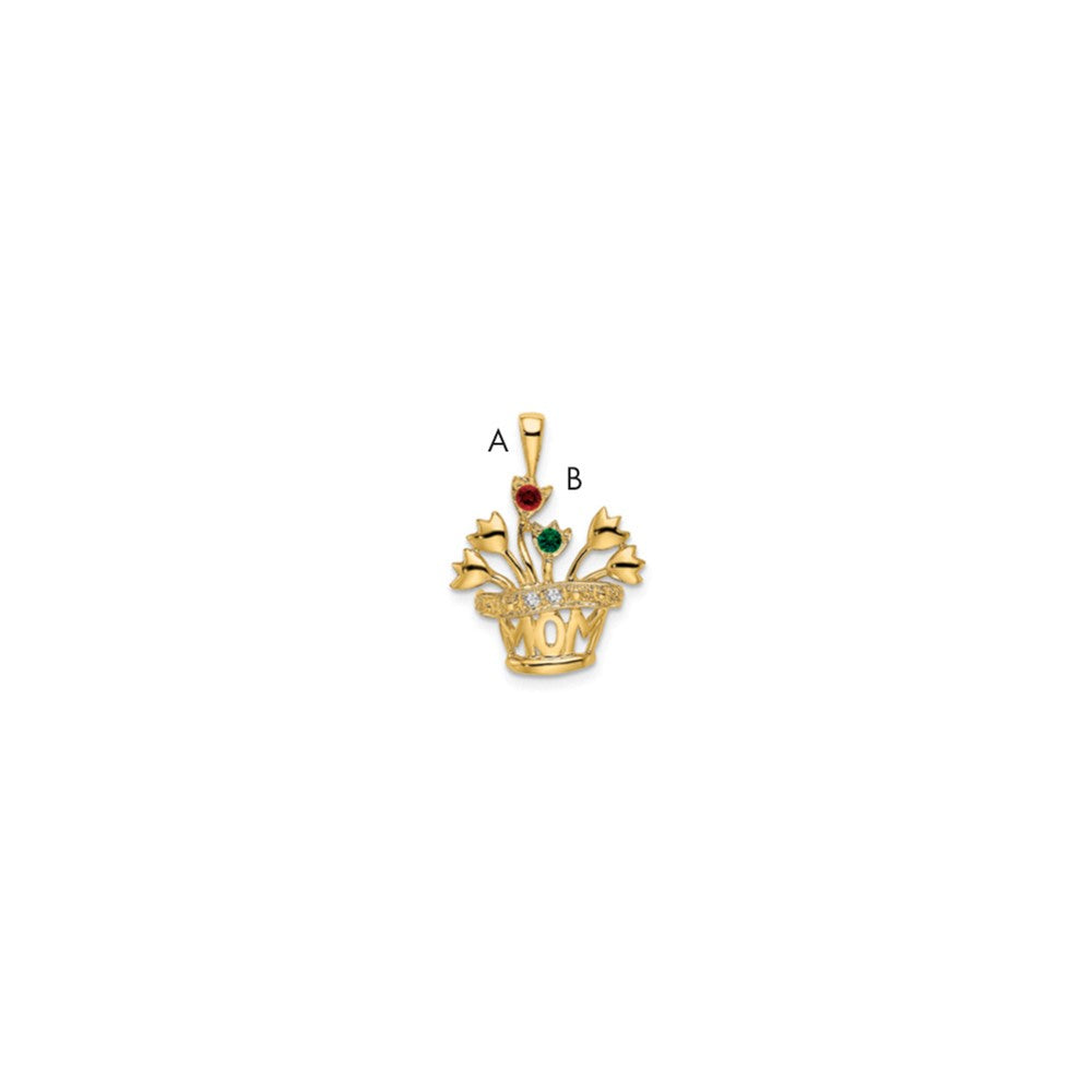 14k 2mm Synthetic AA Diamond Family Jewelry Pendant - 5