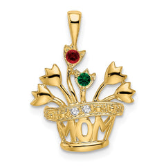 14k Genuine VS Diamond Mother's Pendant - 5