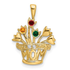 14k Genuine VS Diamond Mother's Pendant - 3