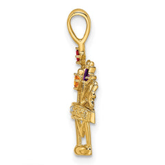 14k 2mm Synthetic AAA Diamond Family Jewelry Pendant - 3