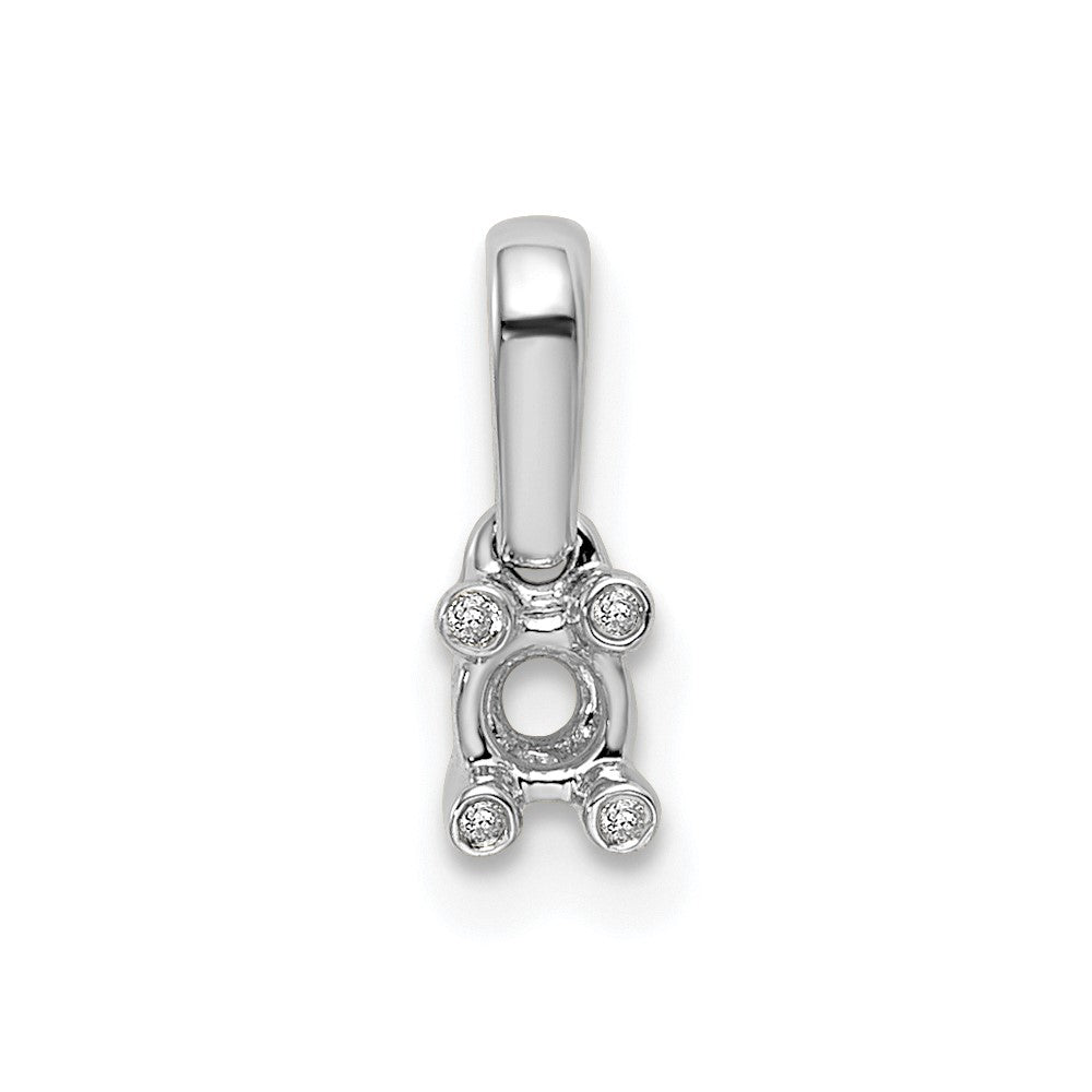 14K White Gold Family Jewelry Synthetic Stone & Diamond Set Pendant - 3