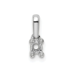14K White Gold Family Jewelry Genuine Stone & Diamond Set Pendant